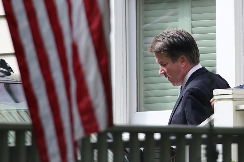 U.S. Supreme Court nominee Judge Brett Kavanaugh leaves his home September 26, 2018 in Chevy Chase, Maryland.